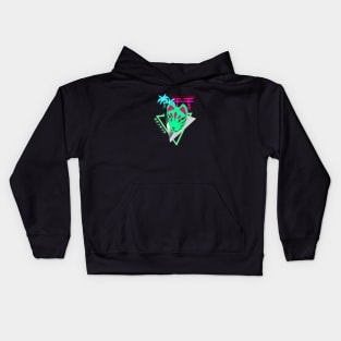 Kitsune Fox Mask Vaporwave Aesthetic Kids Hoodie